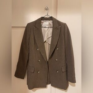 Wilfred (Aritzia) Margaux Check Double-Breasted Blazer